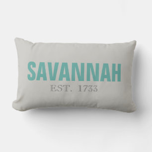 Almofada Lombar Savannah Ga EST 1733 Travesseiro decorativo Praia