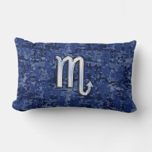Almofada Lombar Scorpio Zodiac - Símbolo Marinho Azul Camo