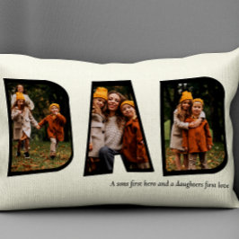 Almofada Lombar Script de colagem de fotos do Pai moderno
