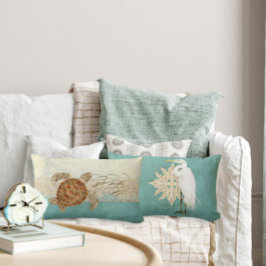 Almofada Lombar Sea Turtle Modern Coaster Ocean Beach Swirls Estil