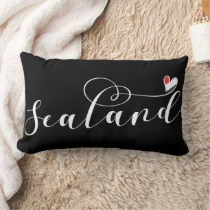 Almofada Lombar Sealand Flag In Heart, Principado de Sealand