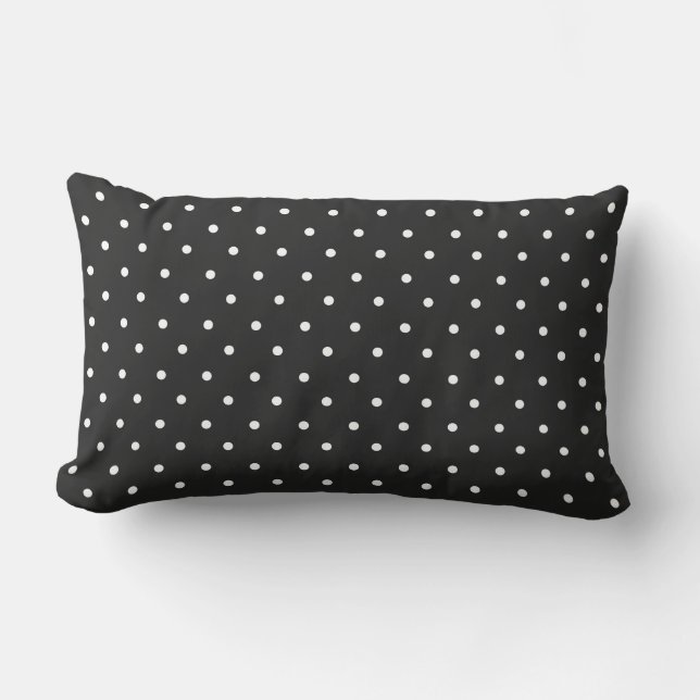 Almofada Lombar Seamless black and white polka dot pattern  (Frente)