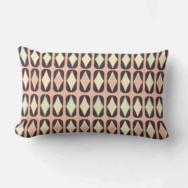 Almofada Lombar Seamless geometric pattern in dark brown leaf  (Frente)