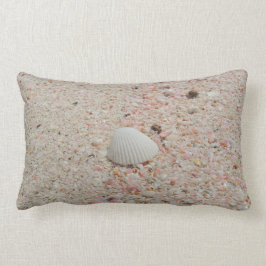 Almofada Lombar Seashell branco e travesseiro cor-de-rosa da praia