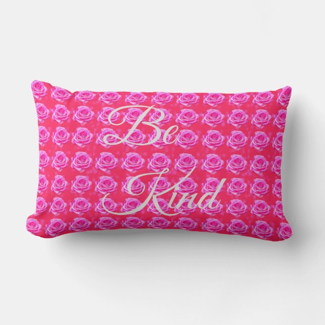 Almofada Lombar Seja Tão Rosa Rosa Design, Rosa, (Frente)