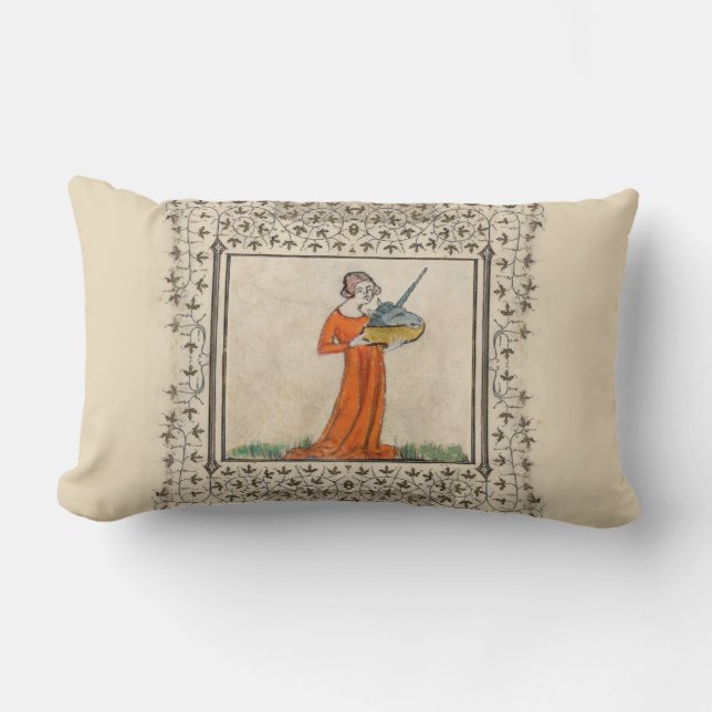 Almofada Lombar Senhora com Cabeça de Unicórnio (Frente)