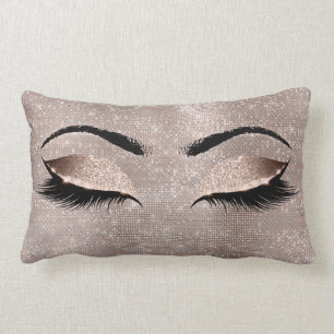 Almofada Lombar Sequin cor-de-rosa da composição Glam do preto d