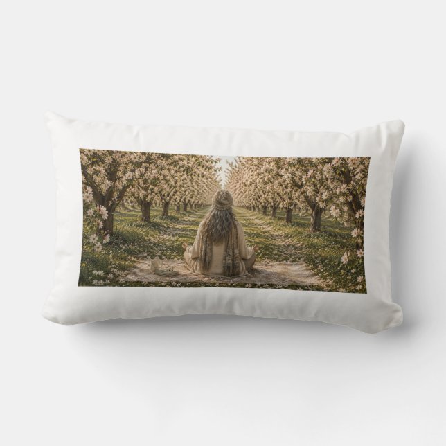 Almofada Lombar Serene Lakeside Botanical Nature Decorative Pillow (Verso)