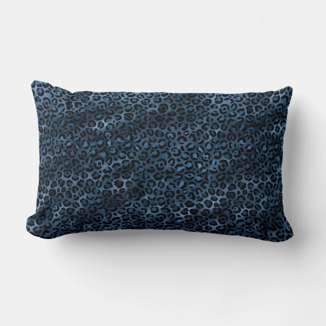 Almofada Lombar Série Blue and Gold Leopard Design 3 (Frente)