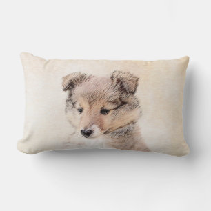 Almofada Lombar Shetland Sheepdog Puppy Pintura Original