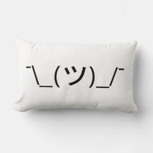 Almofada Lombar Shrug Emoticon ¯\_(ツ)_/ movimento Japonês Kaomoji
