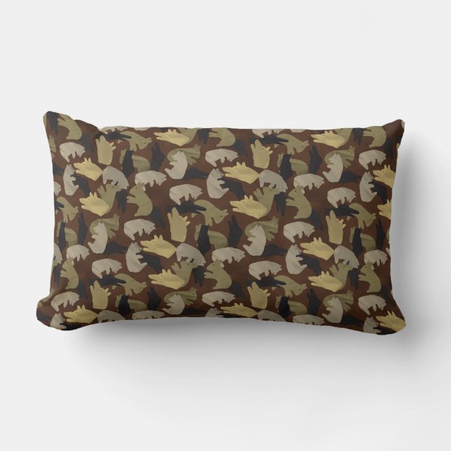 Almofada Lombar Silhouette Animal Camouflage Brown (Frente)