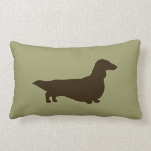 Almofada Lombar Silhueta de Dachshund (Dachsie de Pelo Longo)