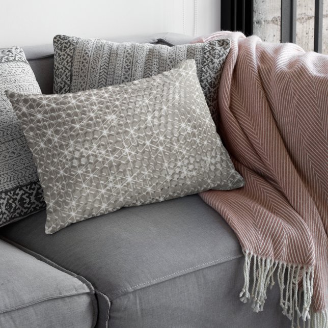 Almofada Lombar Silver Bling Glam Metal Moderno Geométrico (Criador carregado)