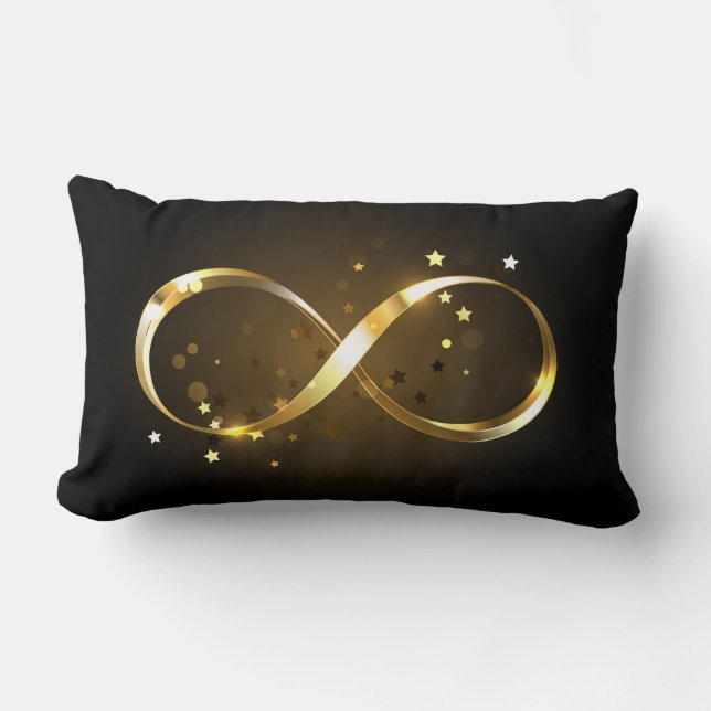 Almofada Lombar Símbolo Infinity do ouro (Frente)