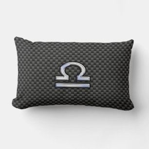 Almofada Lombar Símbolo libra zodiac em decor de fibra de carbono
