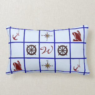 Almofada Lombar Símbolos náuticos Monogrammed