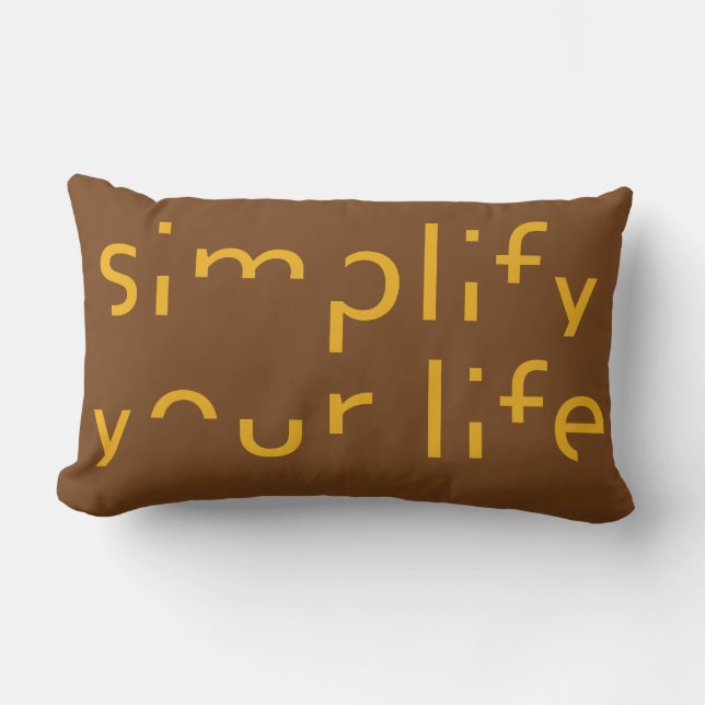 Almofada Lombar "Simplifique sua vida" nome personalizado e traves (Frente)