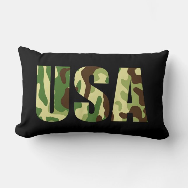Almofada Lombar Sinal de camuflagem khaki nos EUA (Frente)