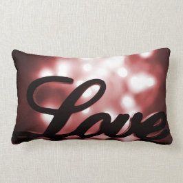 Almofada Lombar Sinal do amor com luzes vermelhas da faísca atrás