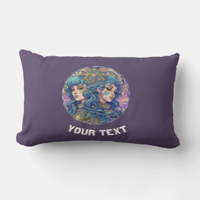 ALMOFADA LOMBAR SINAL ZODIAC GEMINI PERSONALIZADO (Frente)