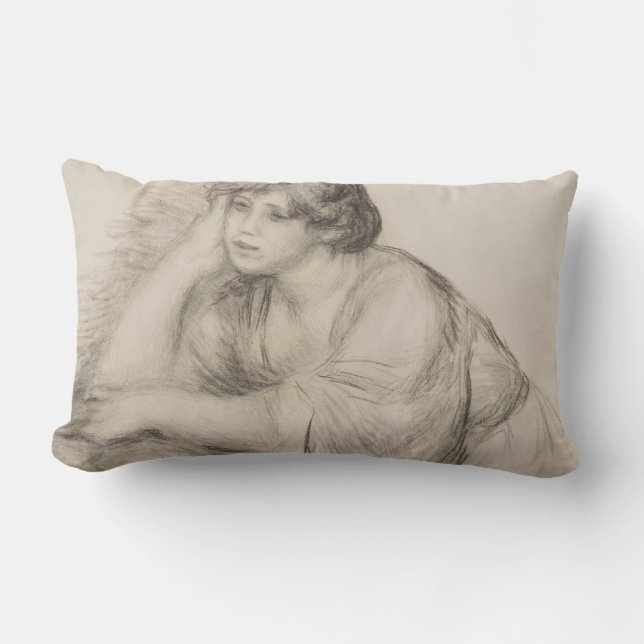 Almofada Lombar Sitting Girl (por Pierre-Auguste Renoir) (Frente)