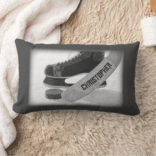 Almofada Lombar Skates Negros de Hockey Personalizados