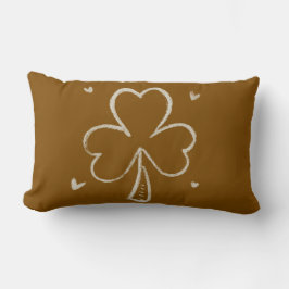 Almofada Lombar Sketch Shamrock – Hand-Drawn Irish Clover Design