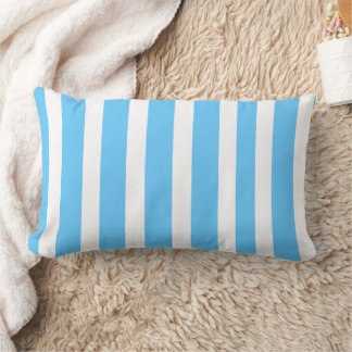 Almofada Lombar Sky Blue and White Cabana Stripes 