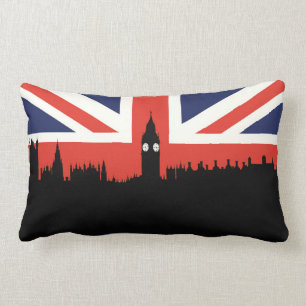 Almofada Lombar Skyline de Londres a bandeira britânica