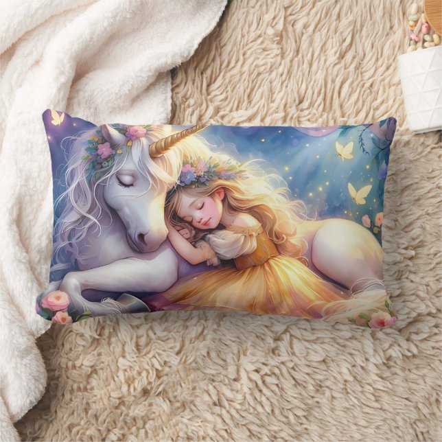 Almofada Lombar Sleeping Girl Unicorn Dreamscape (Cobertor)