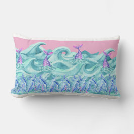 Almofada Lombar Sob Ondas - Sereia - Decoração do Travesseiro deco