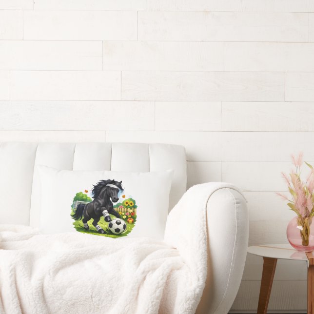 Almofada Lombar Soccer Star Black Horse Cute Garden Sticker (Sofá)