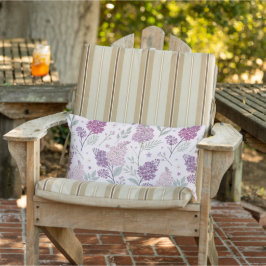 Almofada Lombar Soft Pink and Purple Lilac Floral Pattern