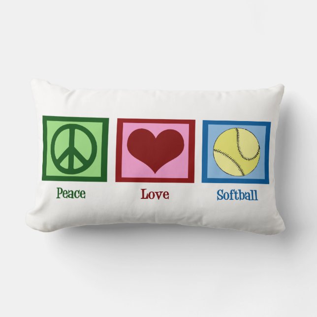 Almofada Lombar Softball Peace Love (Frente)