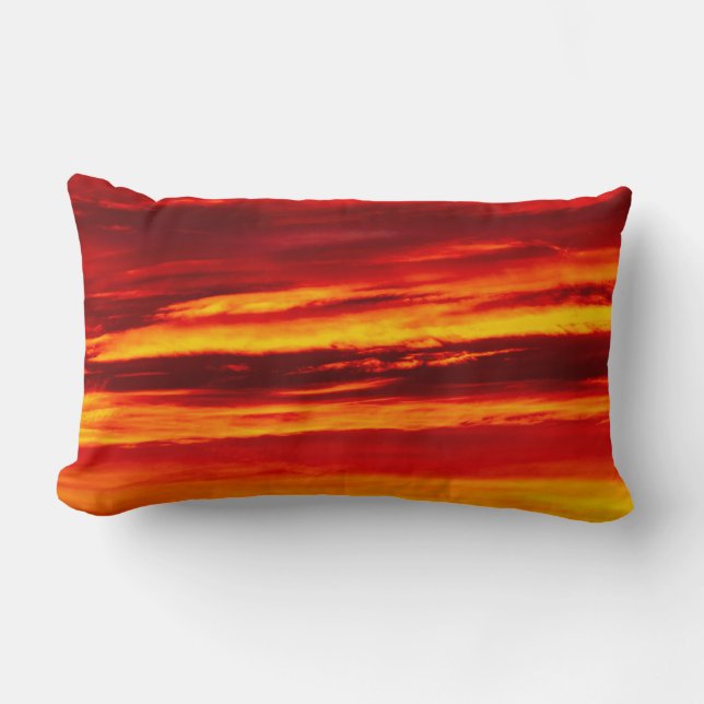 Almofada Lombar Sol vermelho brilhante (Frente)