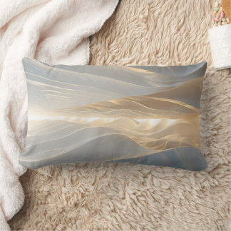 Almofada Lombar Solstice Echo – Luminous Gold Wave Abstract Throw 