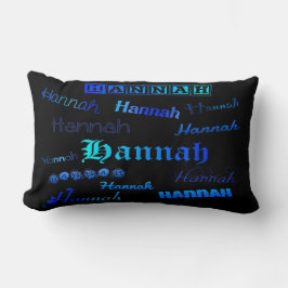 Almofada Lombar Sombras de Azul em Preto - Hannah