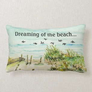Almofada Lombar "Sonhando travesseiro decorativo lombar da praia"