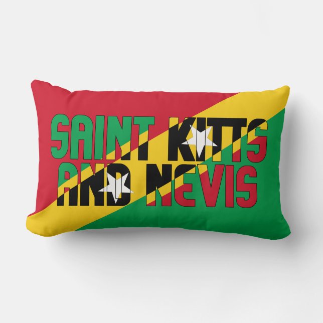 Almofada Lombar Sonhe em cor com o Santo Kitts e Nevis (Frente)