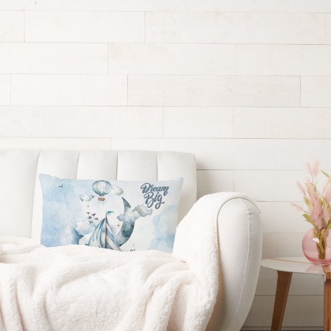 Almofada Lombar Sonhe Grande Navio no oceano Personalizável (Sofá)