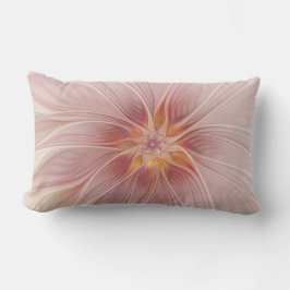 Almofada Lombar Sonho Floral Rosa Suave Abstrato Moderno Flor