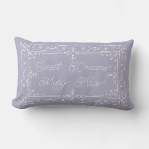 Almofada Lombar Sonhos Doce De Cinza lavanda Personalizados