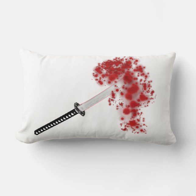 Almofada Lombar Splatter Katana do sangue (Frente)