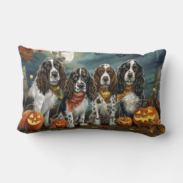 Almofada Lombar Springer Spaniel Halloween Spooky (Verso)
