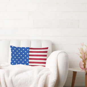 Almofada Lombar Stars and Stripes-American Flag por Shirley Taylor