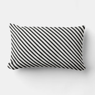Almofada Lombar Striped (Preto e Branco) Diagonal) Qualquer Tama