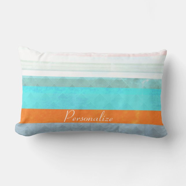 Almofada Lombar Stripes personalizadas desbotadas e com meteoros (Frente)