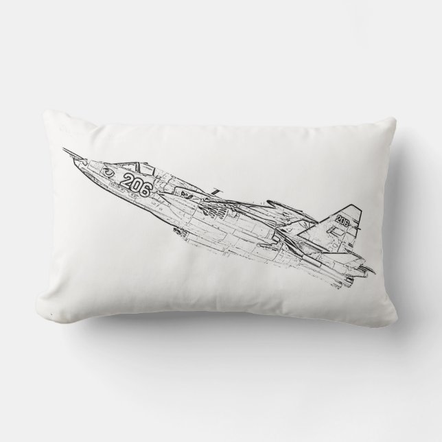 Almofada Lombar SU 25 Esboço do Plano Frogfoot soviético Grach (Frente)