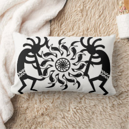 Almofada Lombar Sudoeste De Kokopelli Tribal Preto E Branco